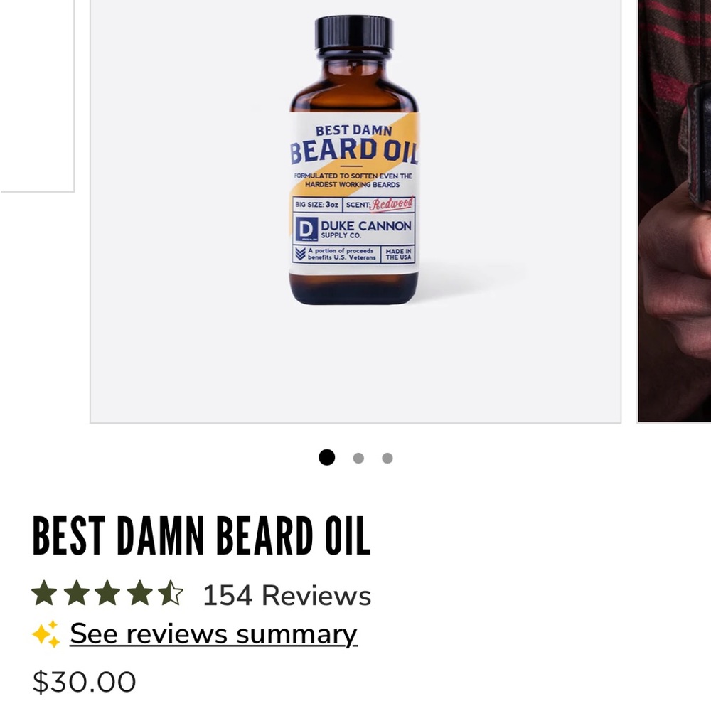 NWT best damn beard oil duke cannon redwood scent - Picture 2 of 2